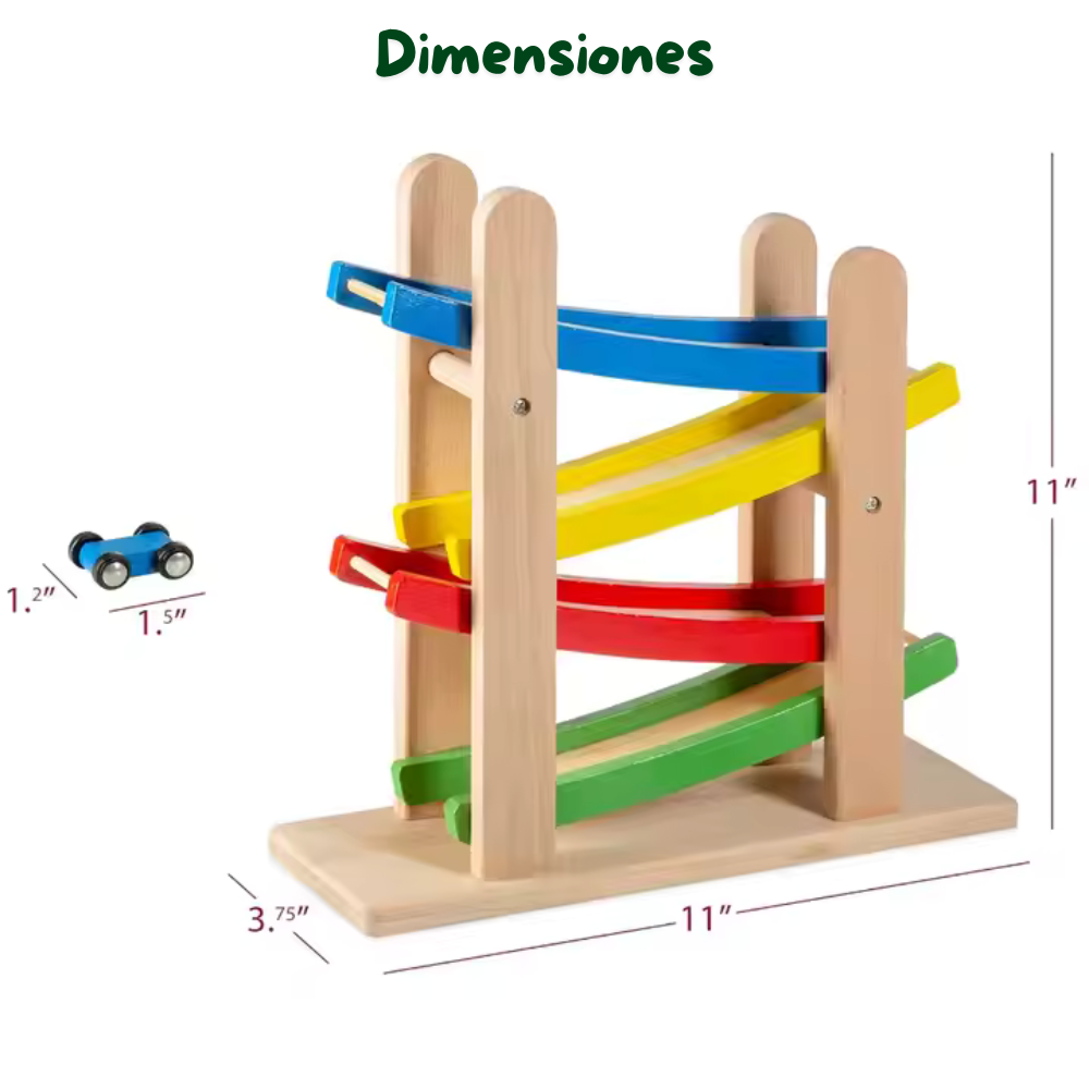 Pista de Carreras en Zigzag de Madera Montessori-3