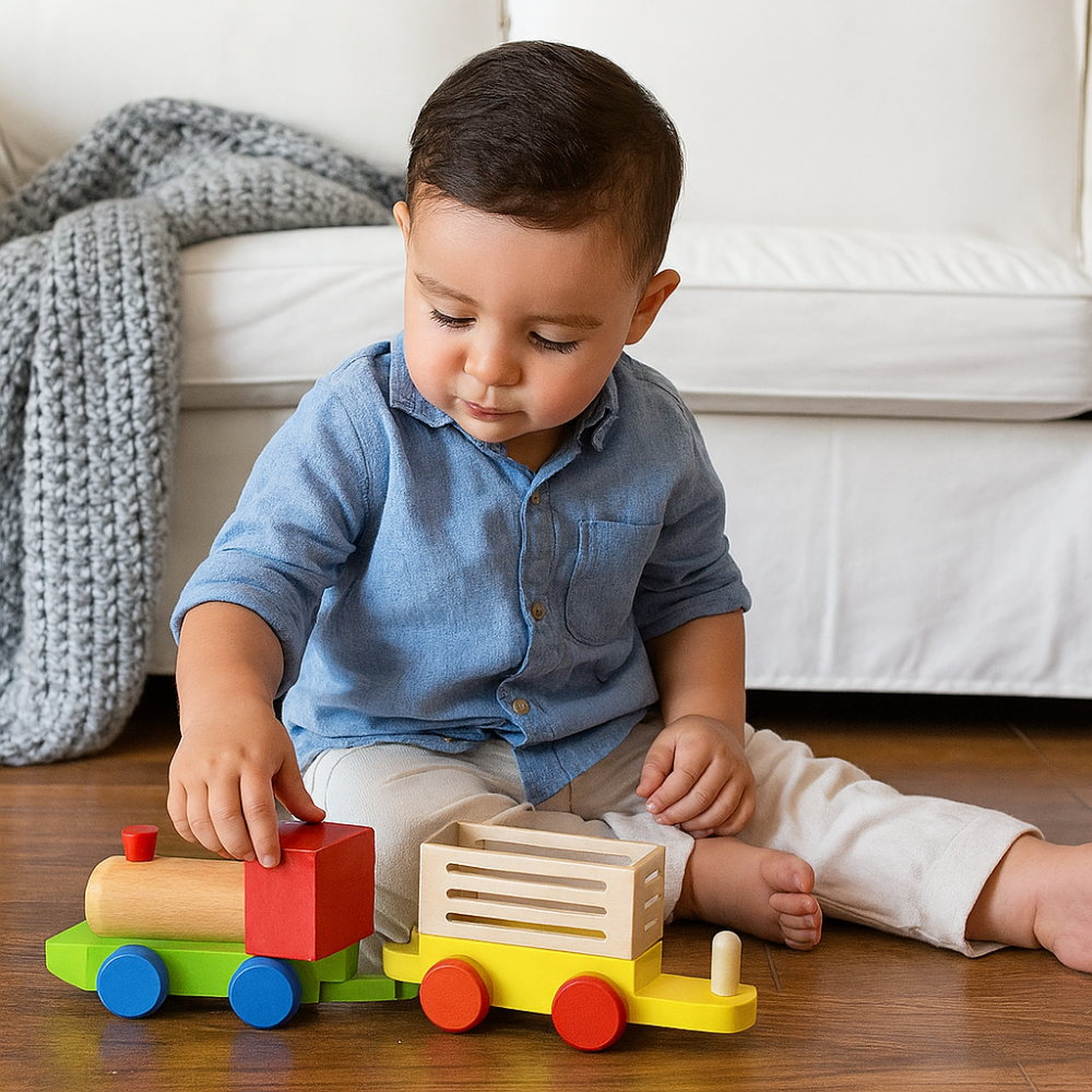 Tren de Madera para Niños Juguete Educativo Desmontables-4