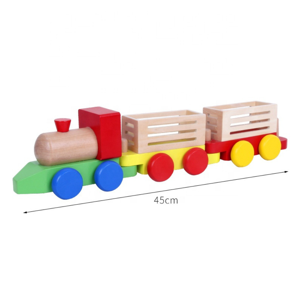 Tren de Madera para Niños Juguete Educativo Desmontables-5