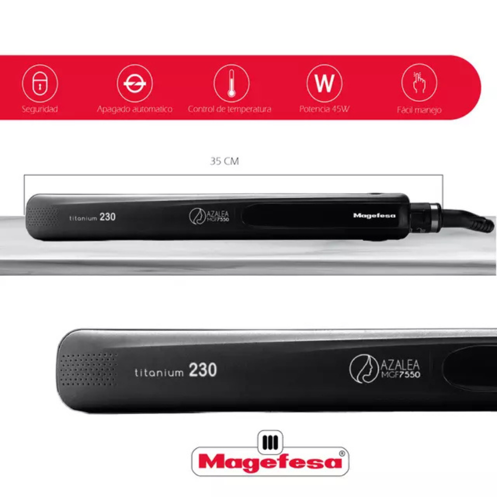 Plancha de Pelo Magefesa Azalea Titanio-2