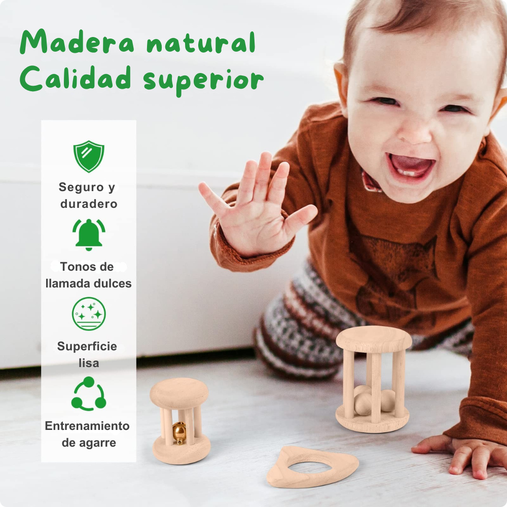 Set de Sonajeras de Madera para Bebé-3