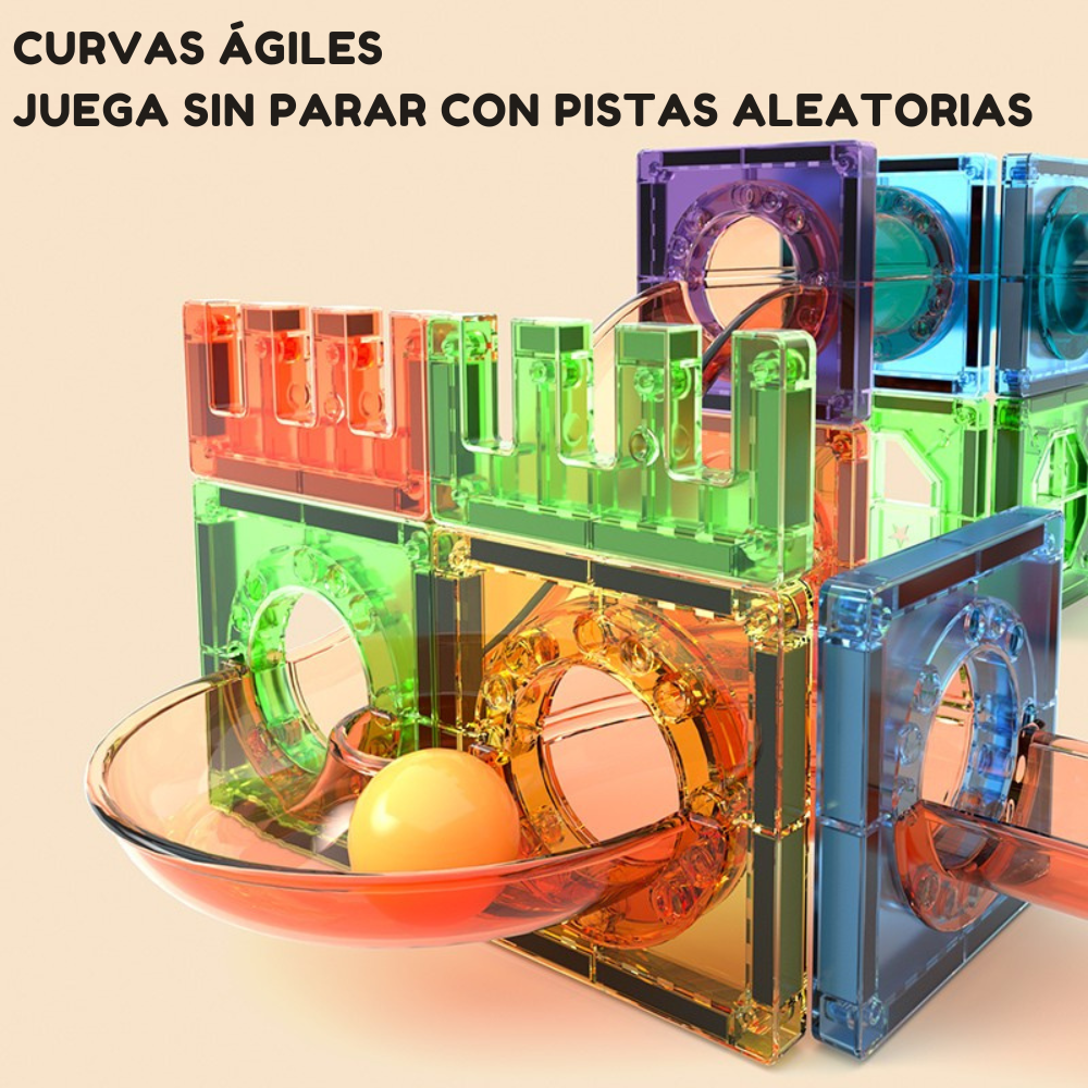 Set de Bloques Magnéticos con Rampas y Pelotas – 45 Piezas-3