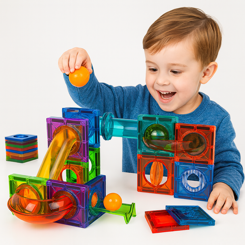 Set de Bloques Magnéticos con Rampas y Pelotas – 45 Piezas-6