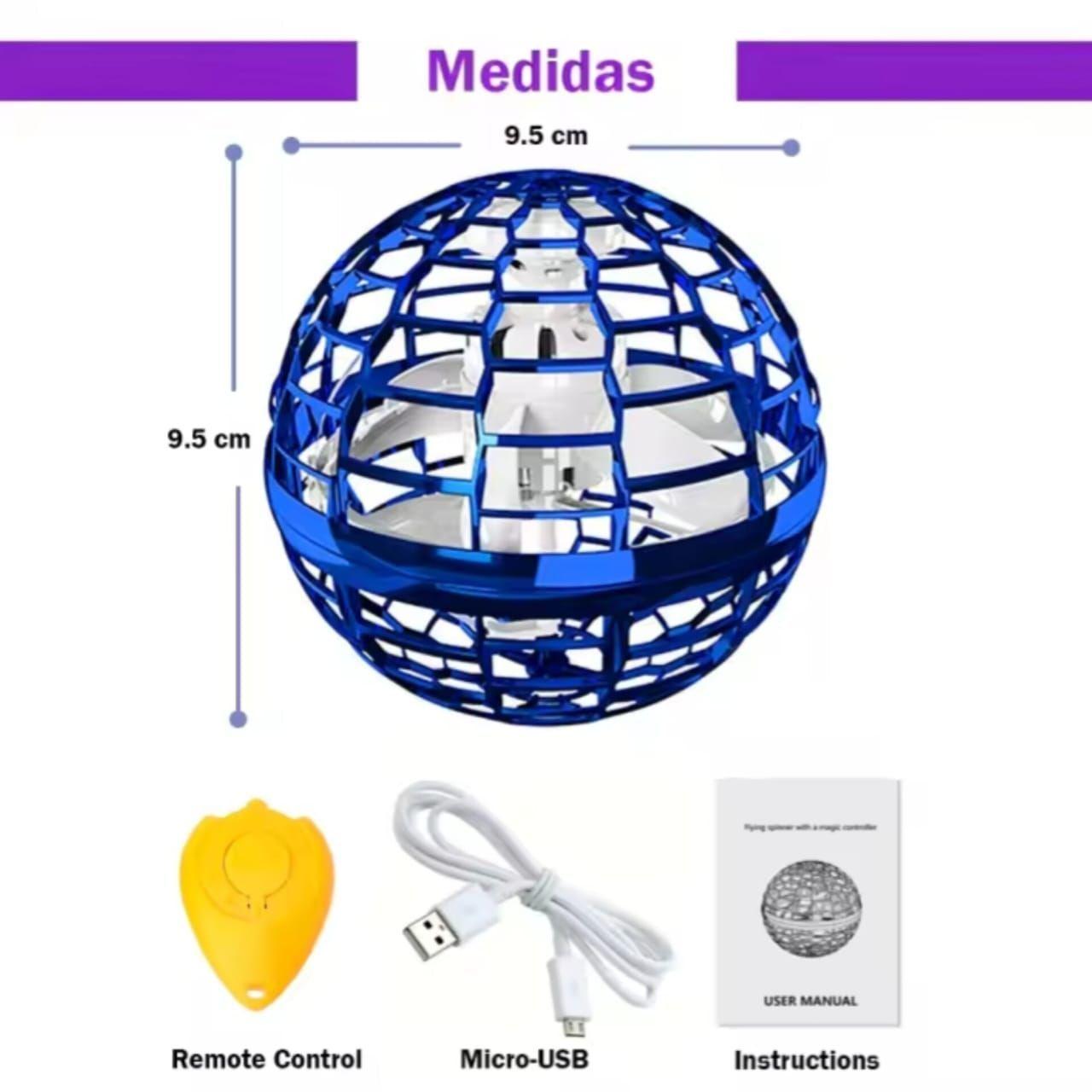 Bola Voladora Luminosa Con Control Remoto Y Luces Led Azul-2