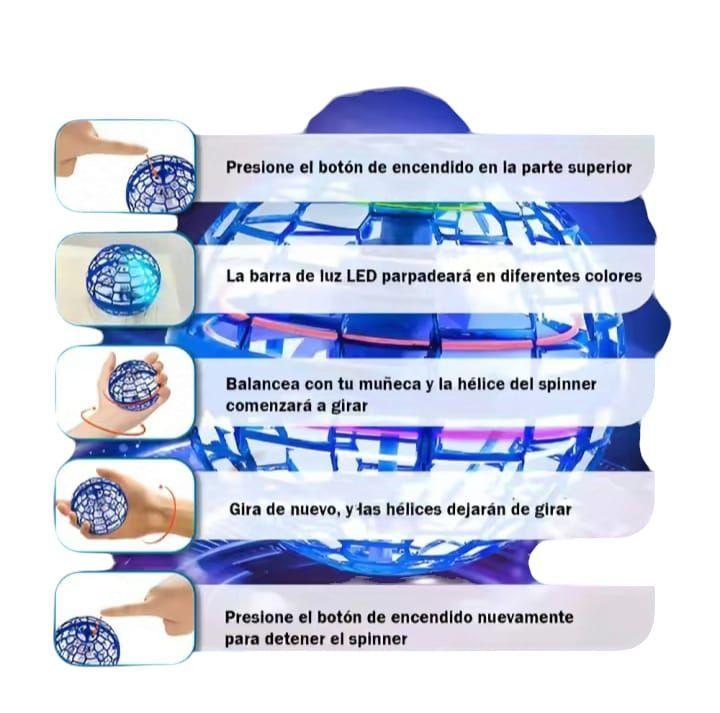 Bola Voladora Luminosa Con Control Remoto Y Luces Led Azul-3