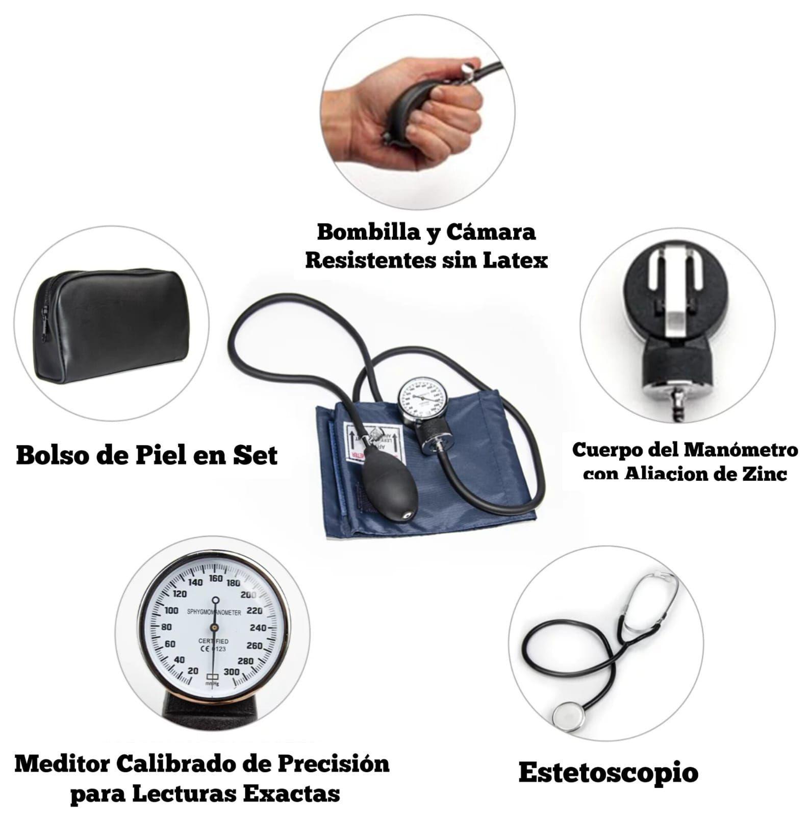 KIT MONITOR DE PRESION ARTERIAL ANEROIDE ESFIGMOMANOMETRO MANUAL-4