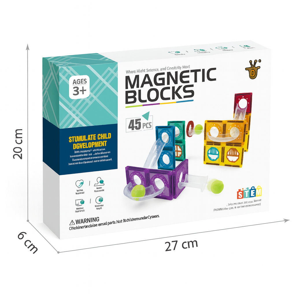 Set de Bloques Magnéticos y Pista STEM – 45 Piezas-7