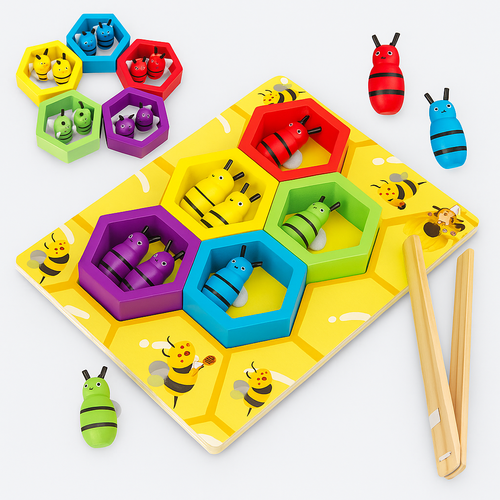 Juego Educativo de Enjambre de Abejas de Madera-0