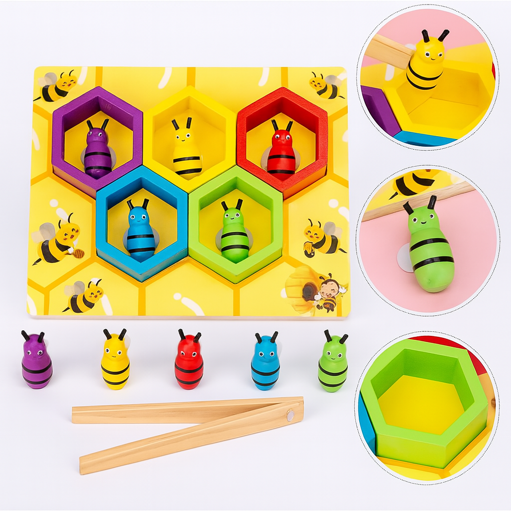 Juego Educativo de Enjambre de Abejas de Madera-1