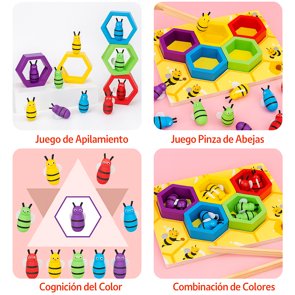 Juego Educativo de Enjambre de Abejas de Madera-2