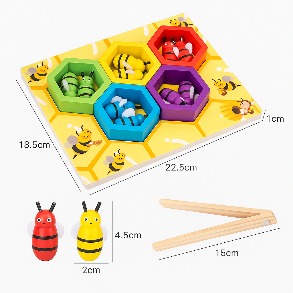 Juego Educativo de Enjambre de Abejas de Madera-4