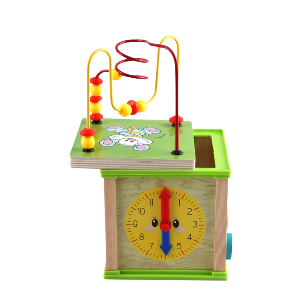 Cubo Didáctico de Madera 5 en 1 Centro Montessori para Bebés-2