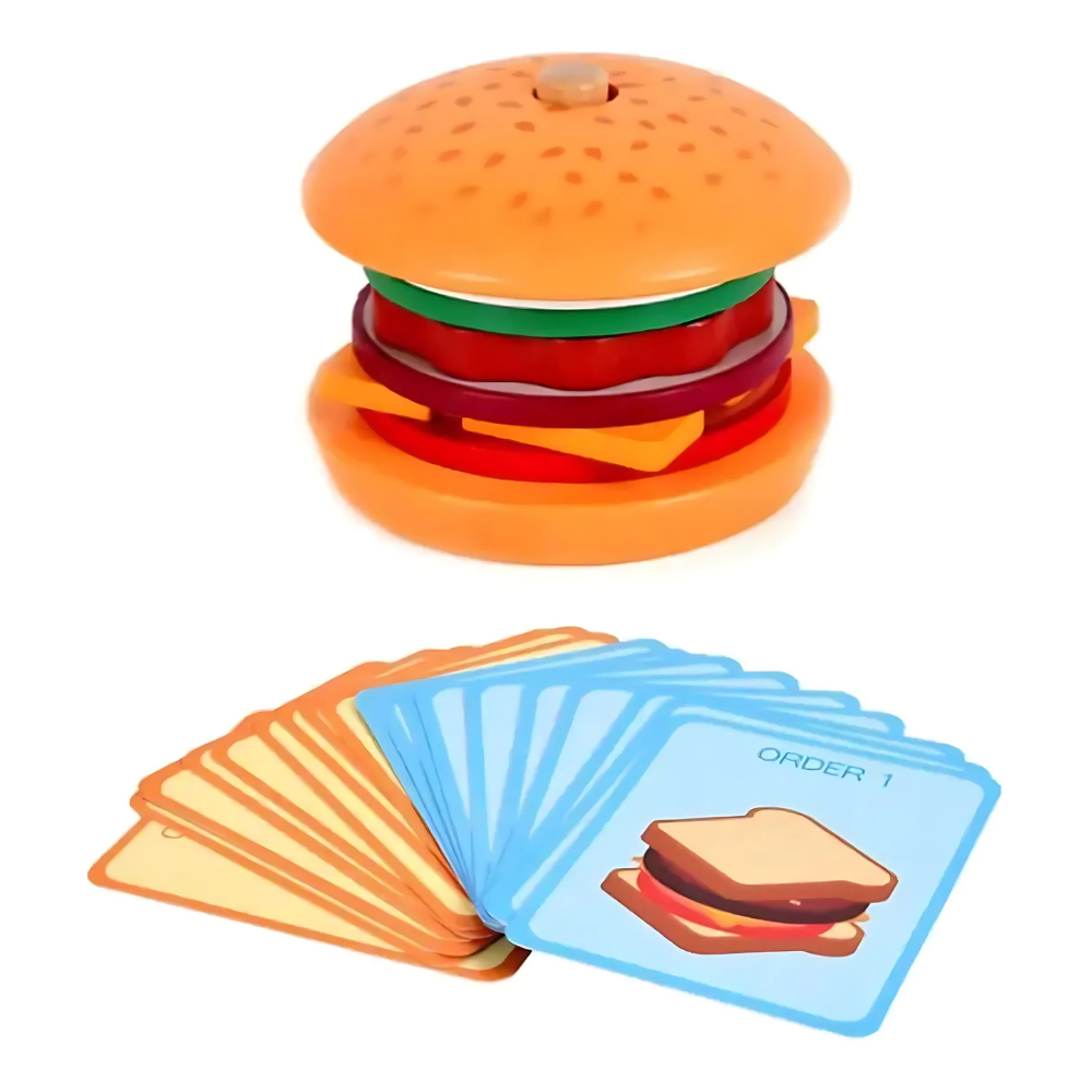 Juego de hamburguesa de madera  Simulación Educativa-3