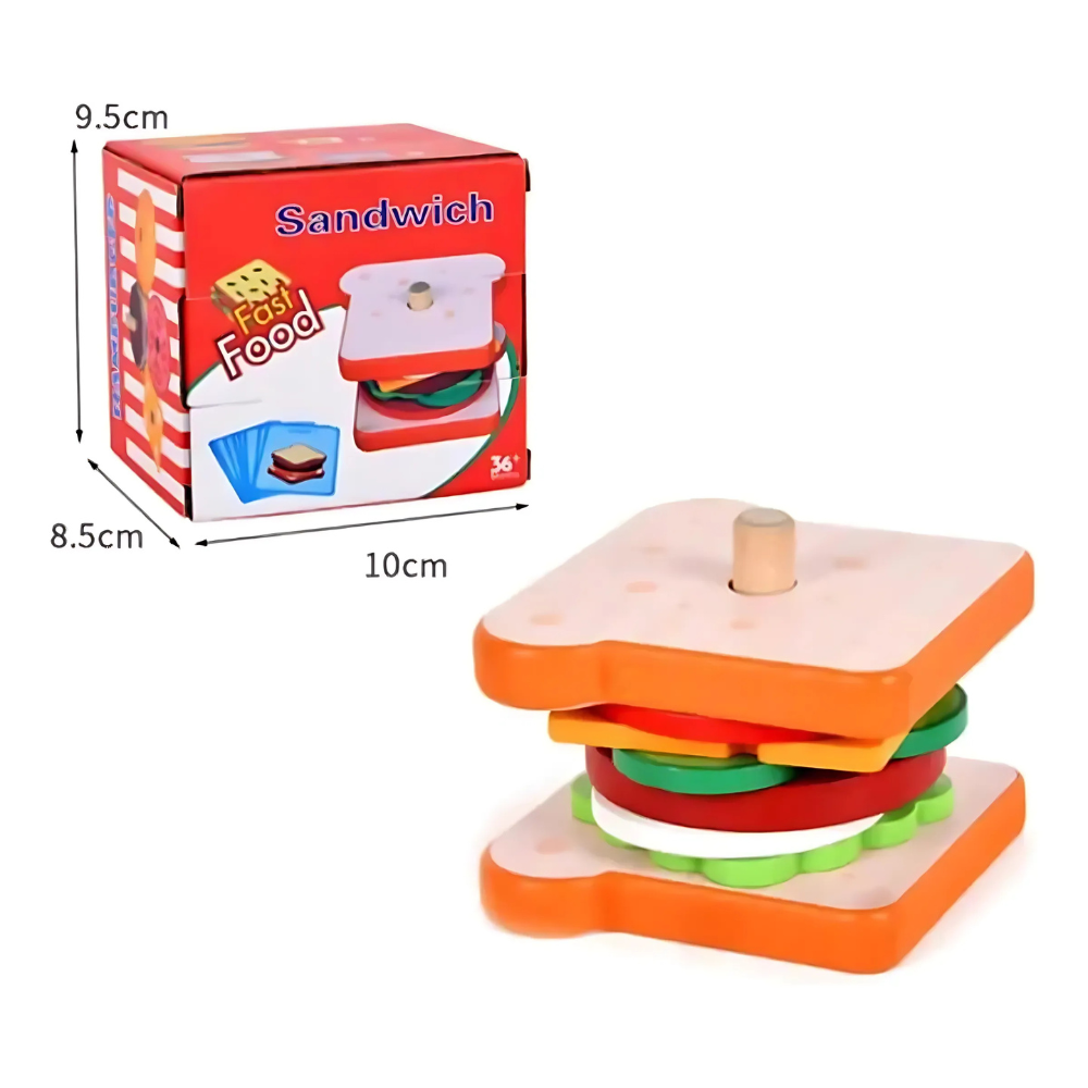 Juego de hamburguesa de madera  Simulación Educativa-5
