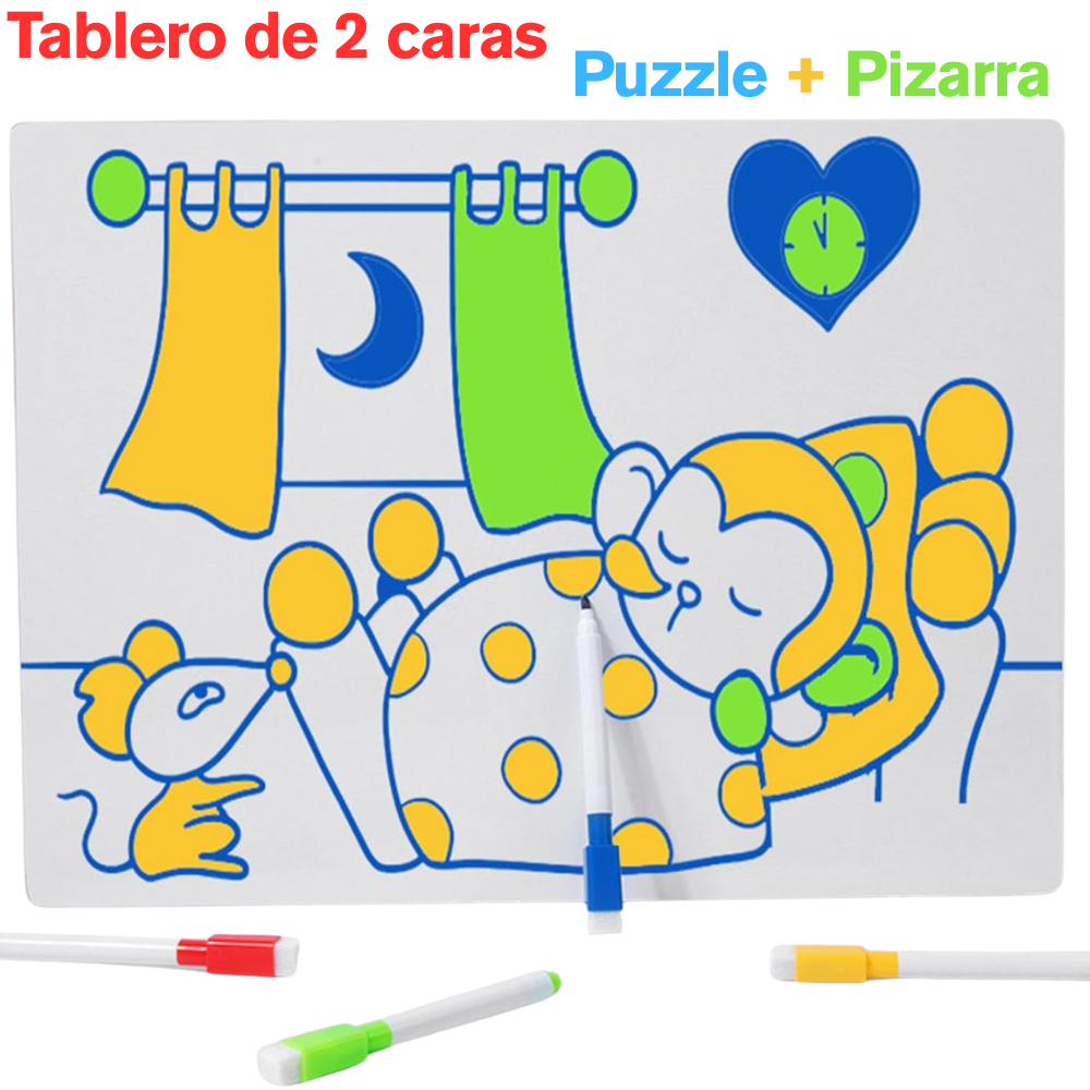 Tablero Didáctico Montessori 2 en 1 – Formas + Pizarra-2