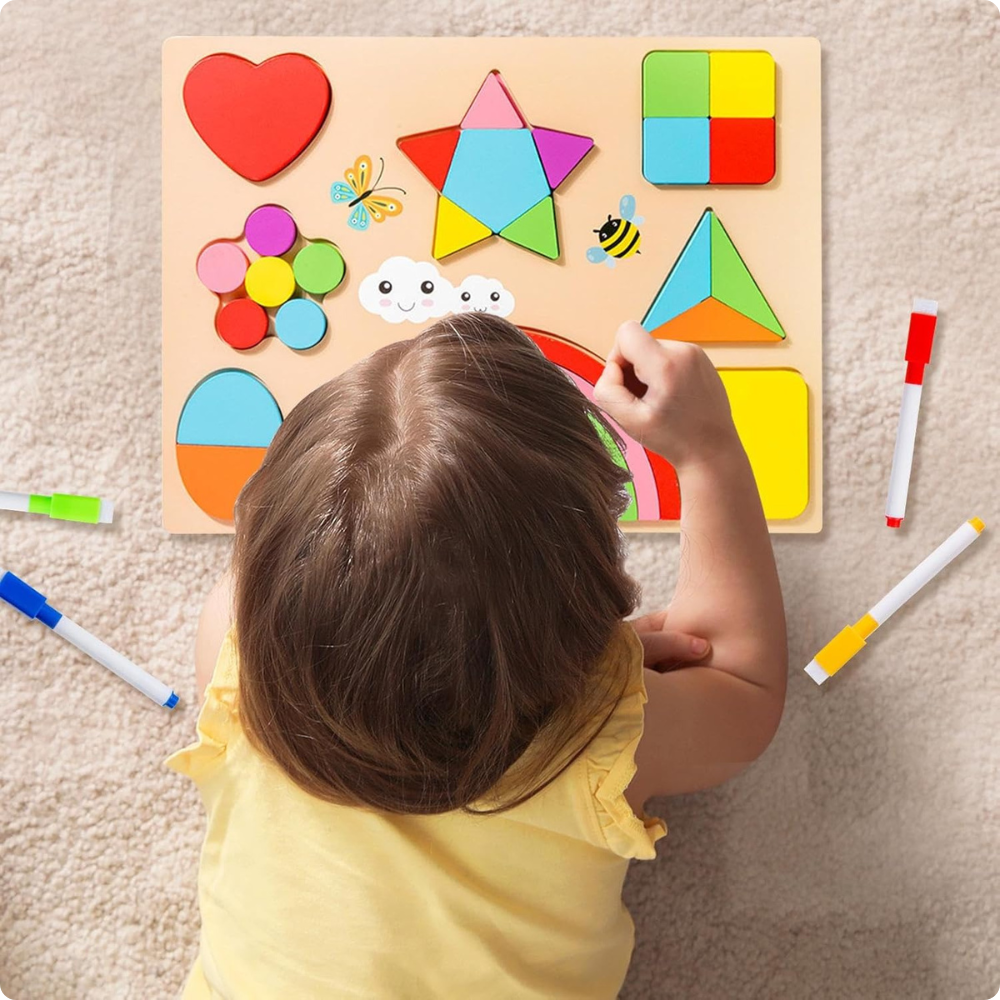 Tablero Didáctico Montessori 2 en 1 – Formas + Pizarra-5
