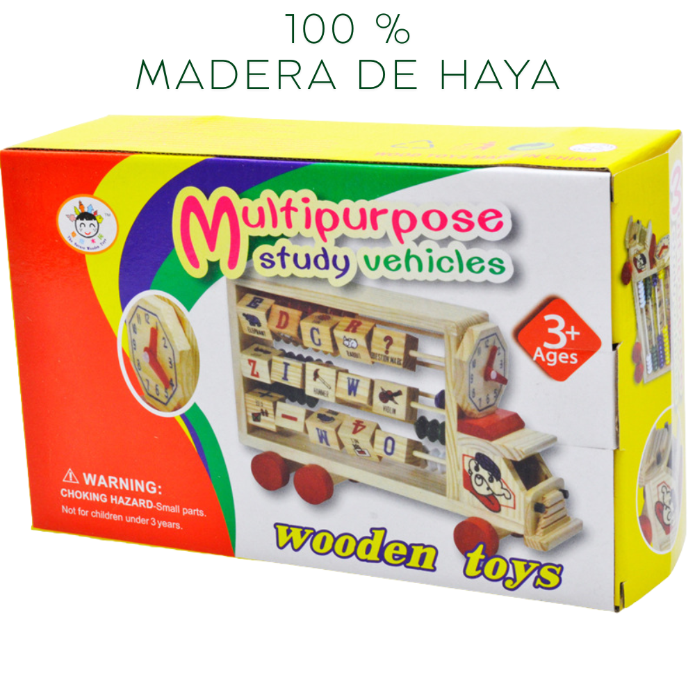 Camión Educativo de Madera 4 en 1 Aprendizaje Montessori-3