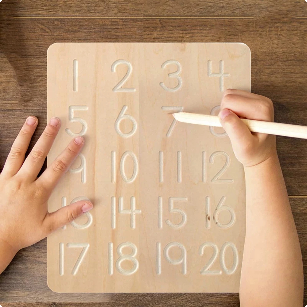 Tablero de Trazado Montessori – Números del 1 al 20-4