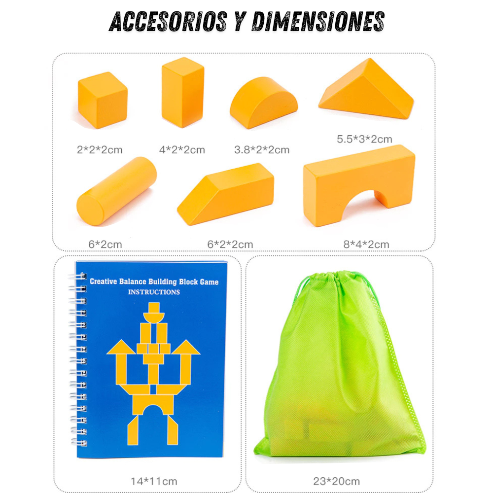 Juego de Bloques de Equilibrio Creativo – 48 Piezas-4