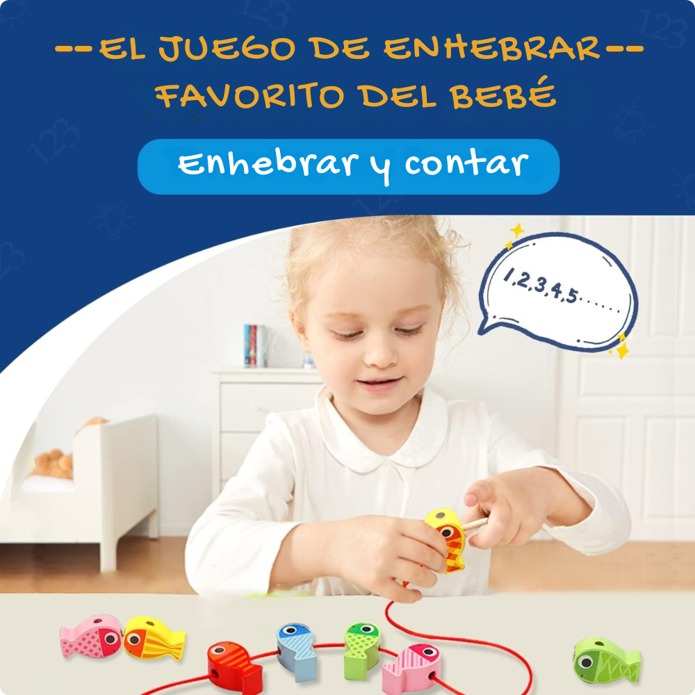 Juego de Pesca Educativo Magnético Montessori de Madera-3