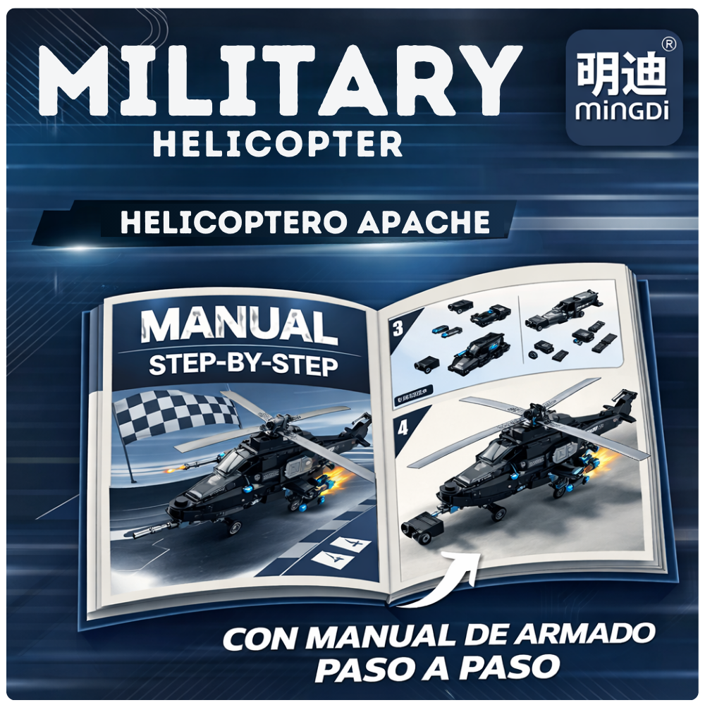 Helic ptero Militar Armable 300 Piezas Military Helicopter K2062 STEM-4