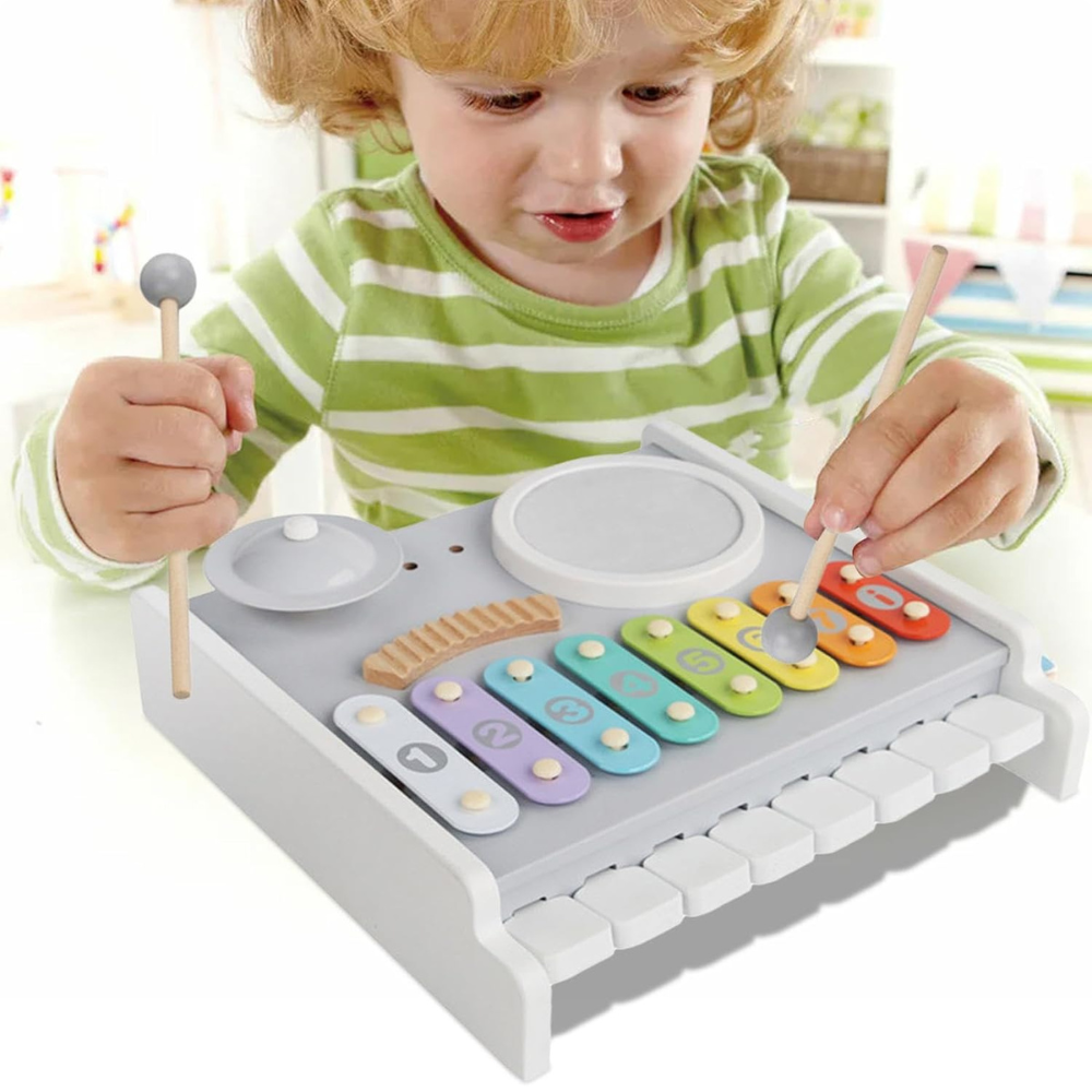 Instrumento Musical de Madera para Niños – Xilófono 3 en 1-3