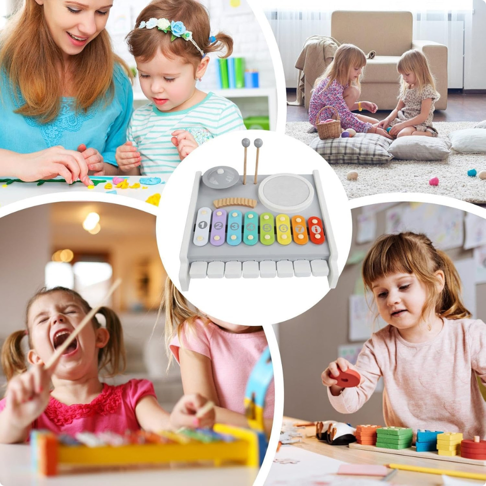 Instrumento Musical de Madera para Niños – Xilófono 3 en 1-5