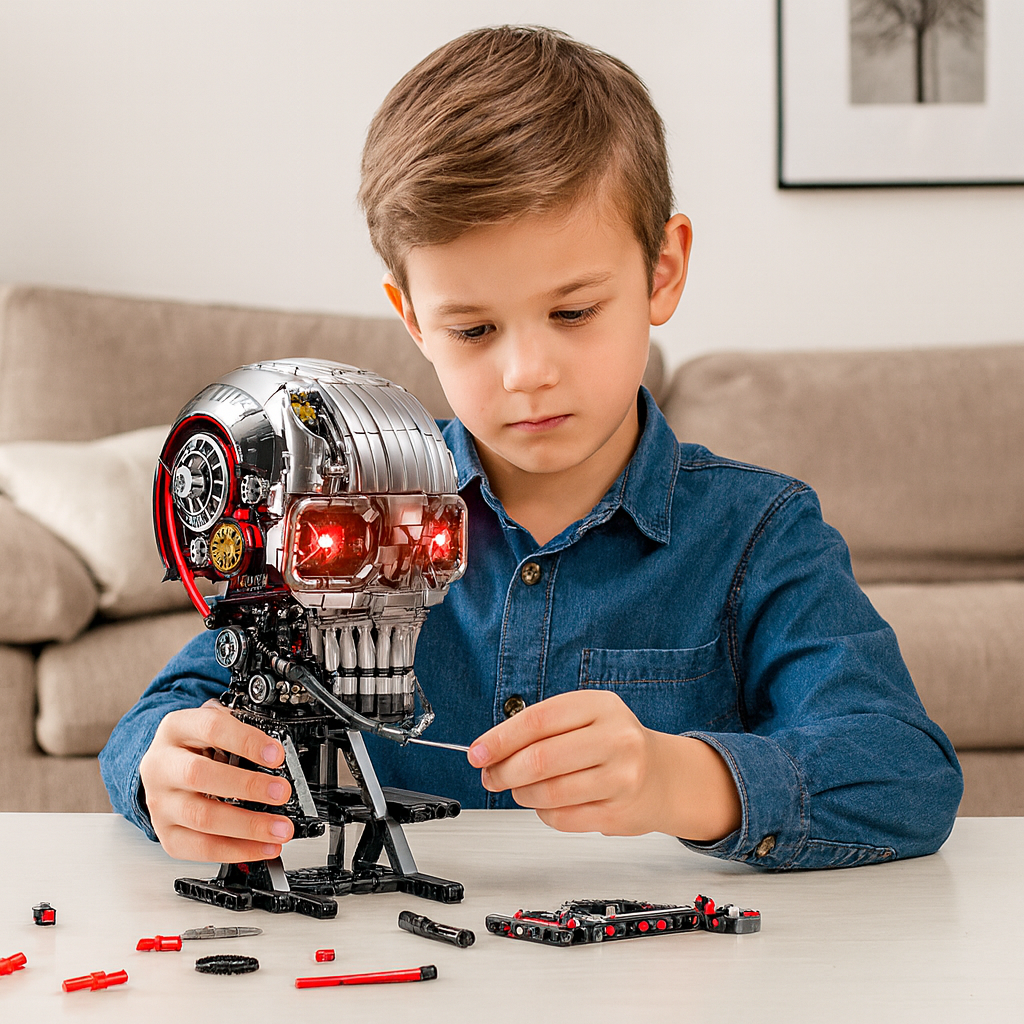 Esqueleto Robótico Mecánico 1099 Piezas Armable Con Luz-5