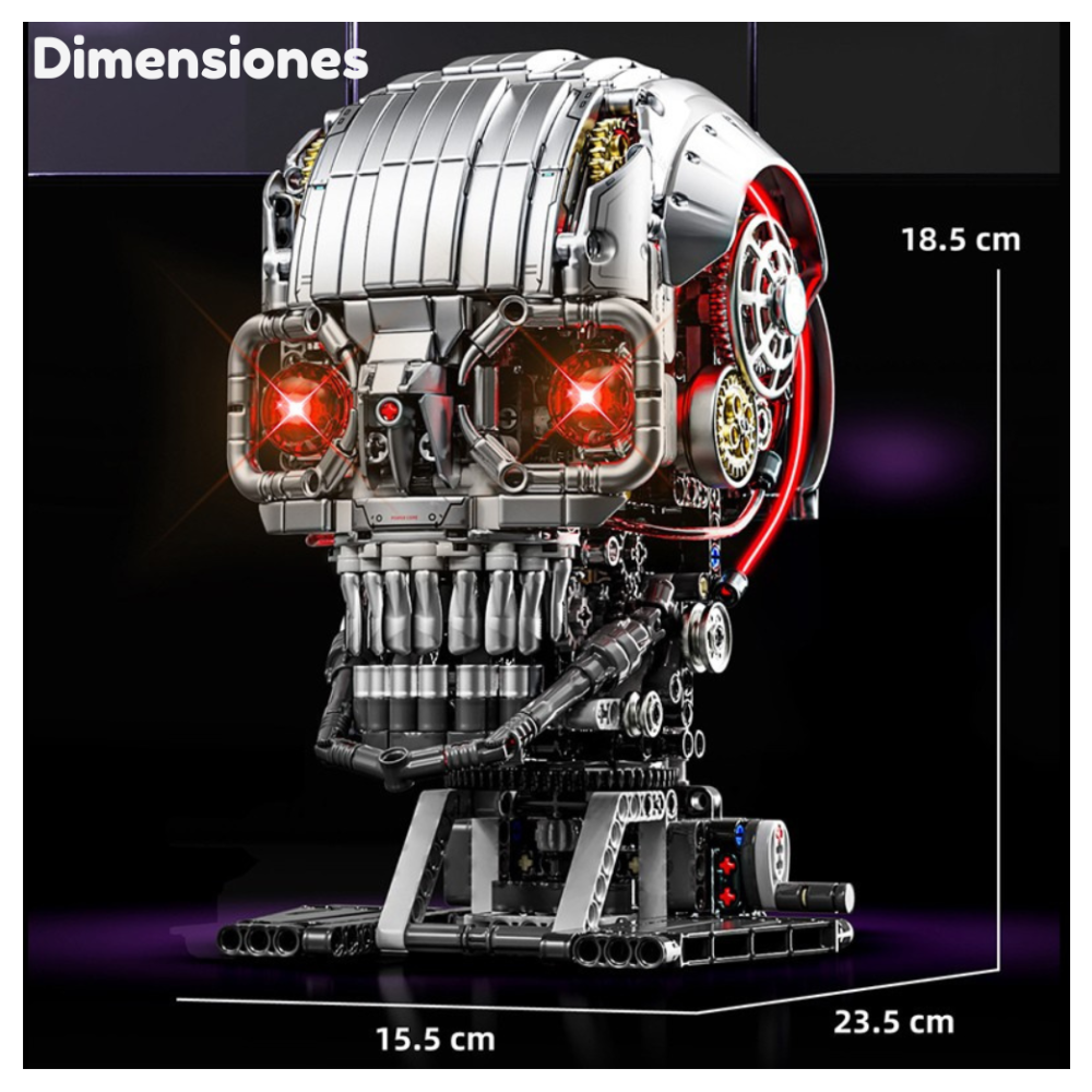 Esqueleto Robótico Mecánico 1099 Piezas Armable Con Luz-6