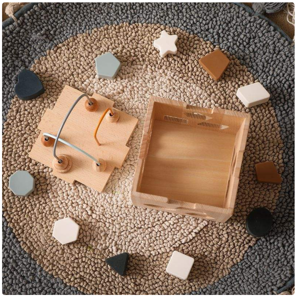 Cubo Didactico Montessori de Madera con Encaje de Figuras-2