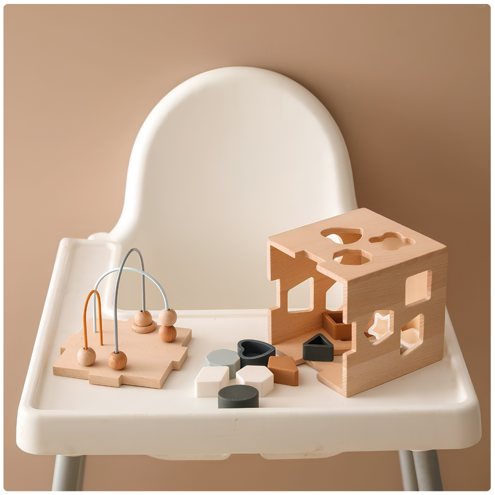Cubo Didactico Montessori de Madera con Encaje de Figuras-3