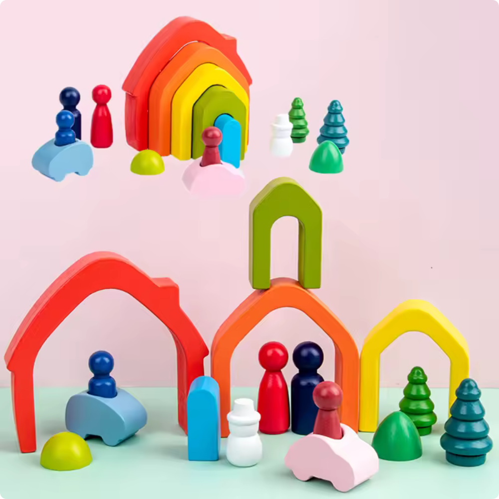 Juego de Construcción Montessori Arcoíris – 26 Piezas-5