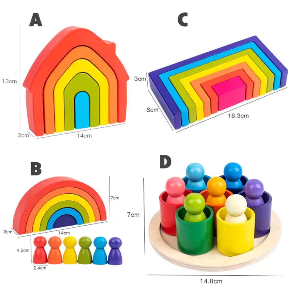 Juego de Construcción Montessori Arcoíris – 26 Piezas-6