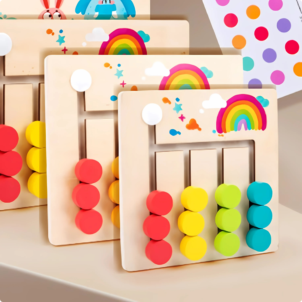 Juego Lógico de Madera – 4 Colores-2
