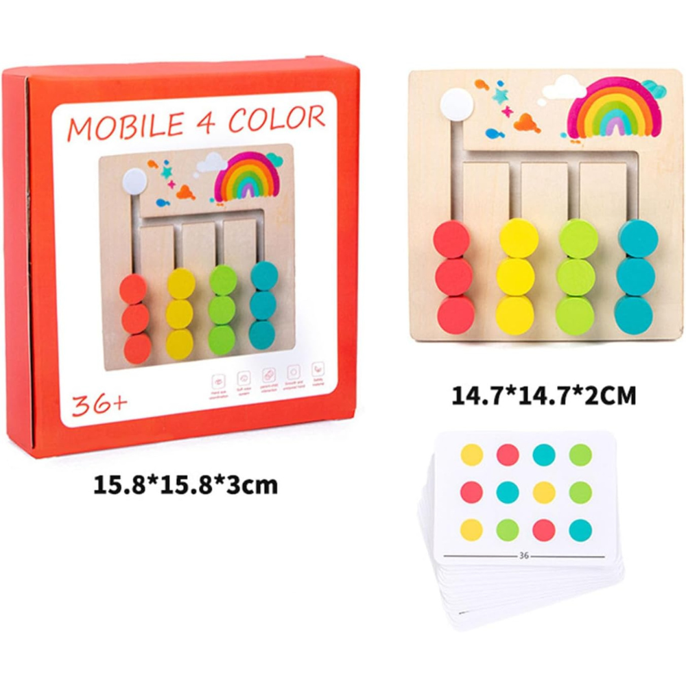 Juego Lógico de Madera – 4 Colores-4