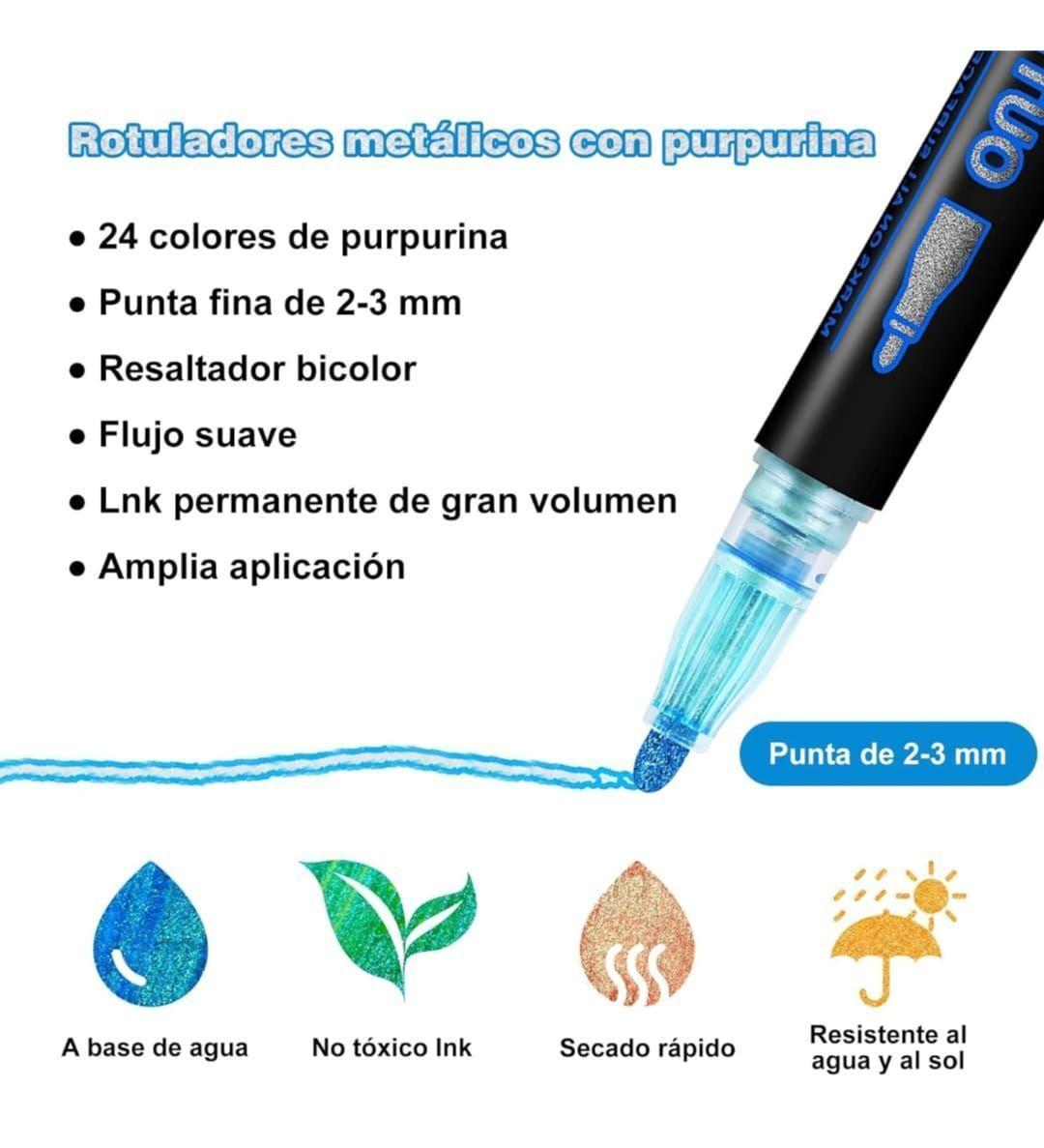 LÁPICES MARCADORES MÁGICOS 24 COLORES METÁLICOS-2