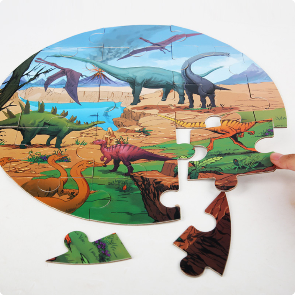 Tren Dinosaurios 2 en 1 – Puzzle y Circuito de Madera-2
