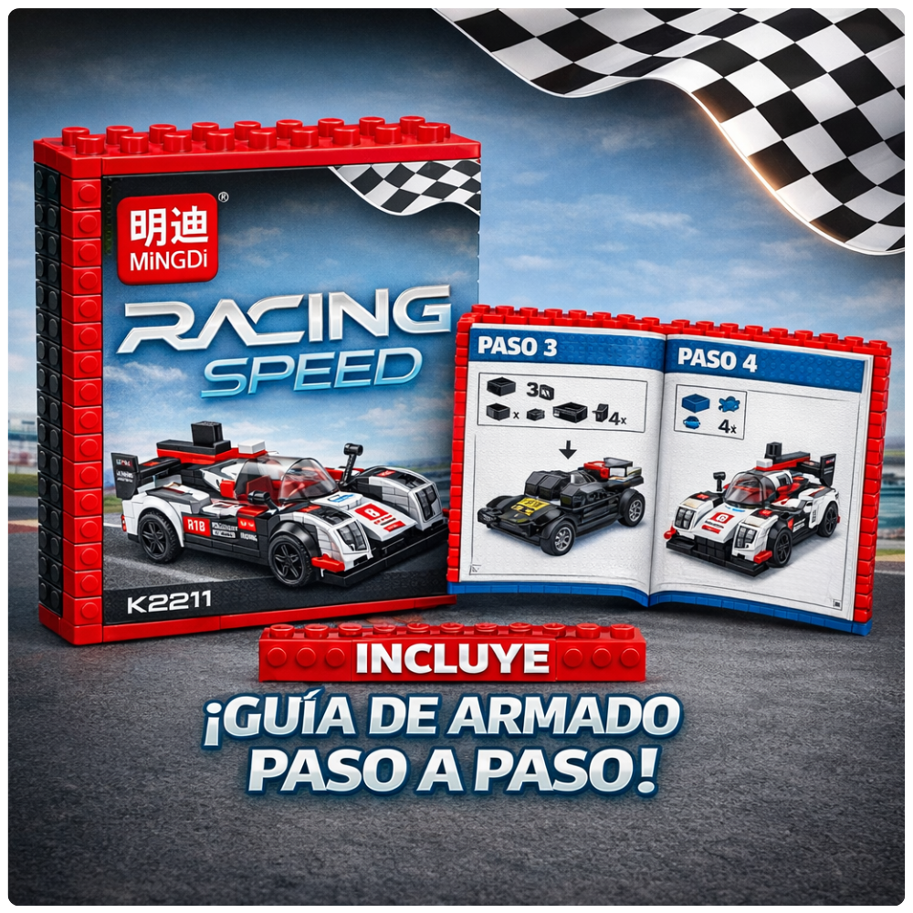 Auto de Carreras para Armar 283 Piezas Juguete STEM-4