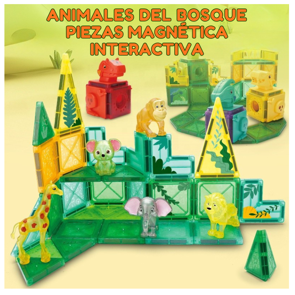 Set de Bloques Magnéticos con Animales de la Selva – 40 Pcs-4