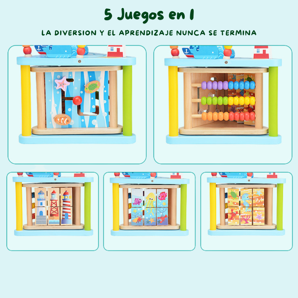 Centro de Actividades de Madera 5 en 1 Educativo Montessori-3