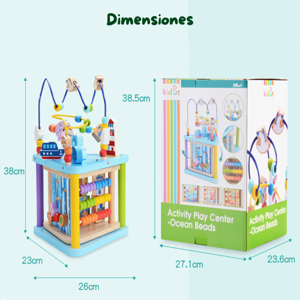 Centro de Actividades de Madera 5 en 1 Educativo Montessori-6