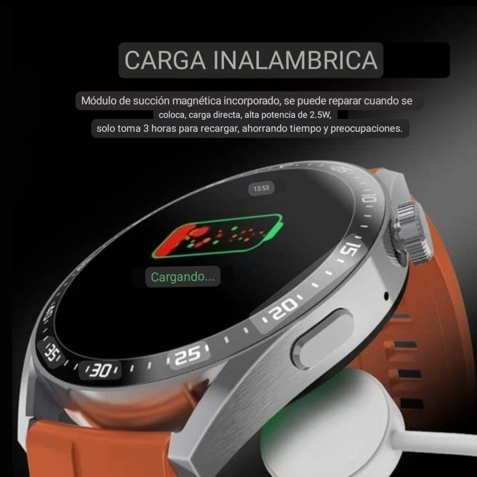 RELOJ SMARTWATCH HW3 PRO PANTALLA 3D NFC NARANJO-2