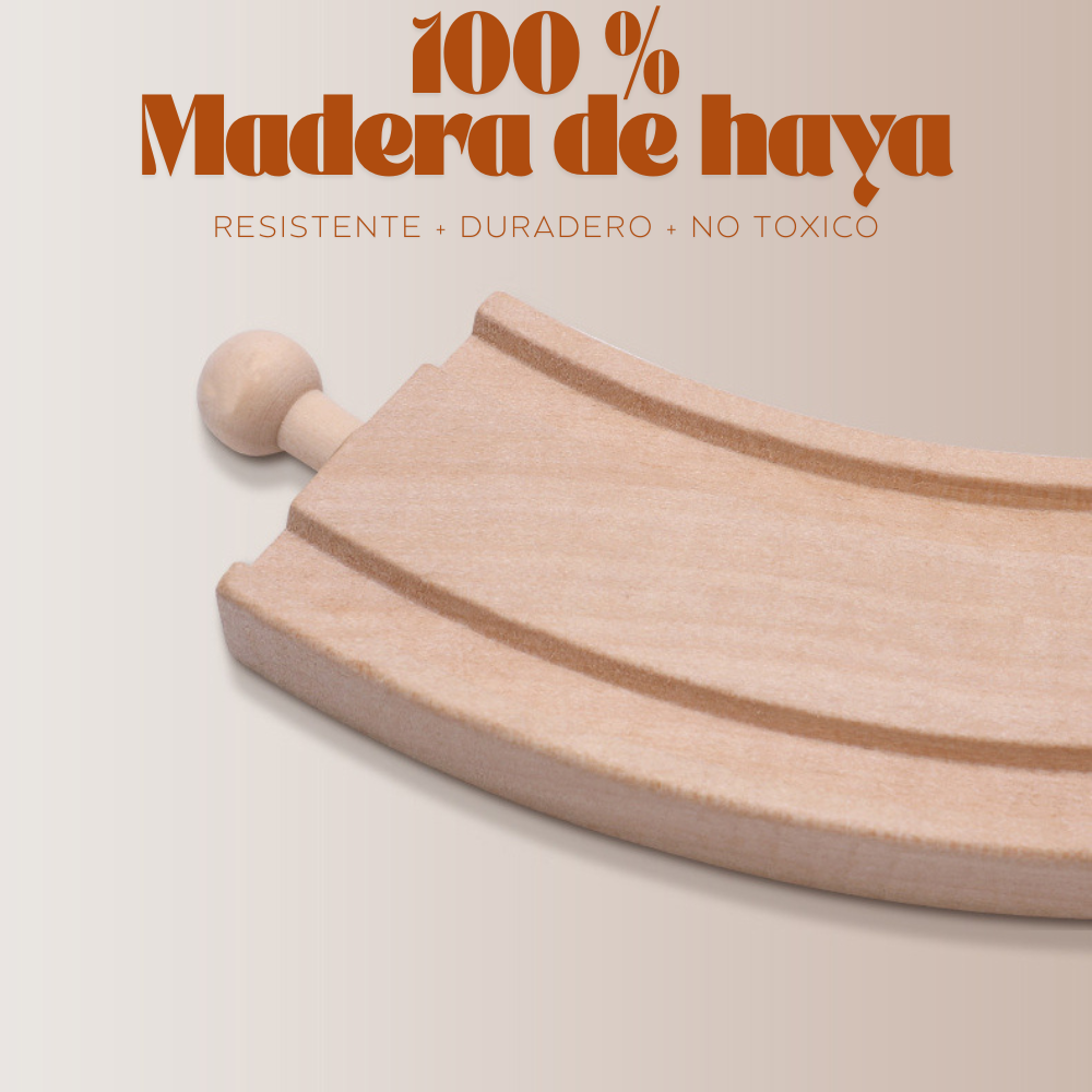 Mega Set de Tren de Madera con Ciudad Interactiva 80 Piezas-4