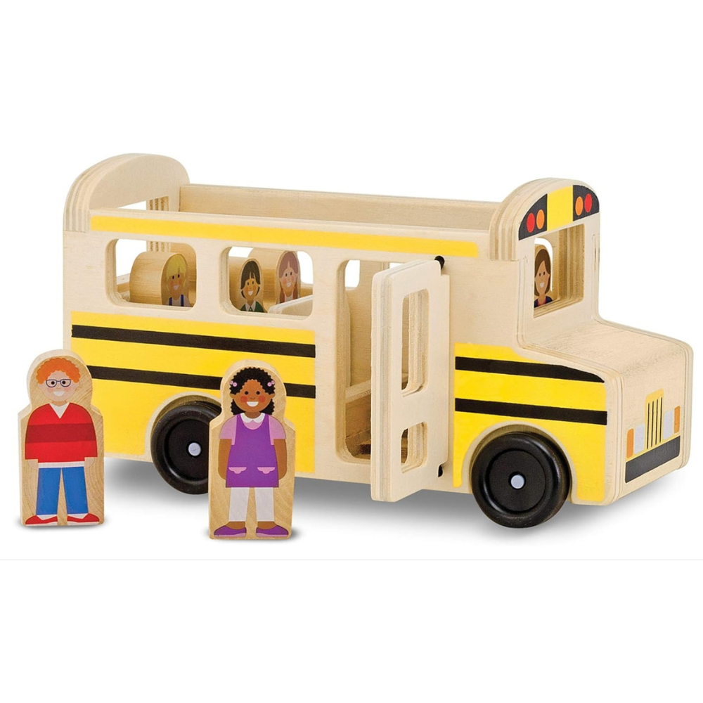 Autobús Escolar de Madera Juguete Educativo de Rol-2