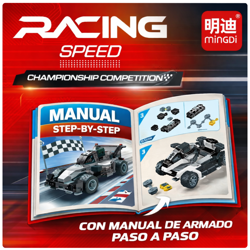 Auto de Carreras para Armar 284 Piezas Racing Speed-4