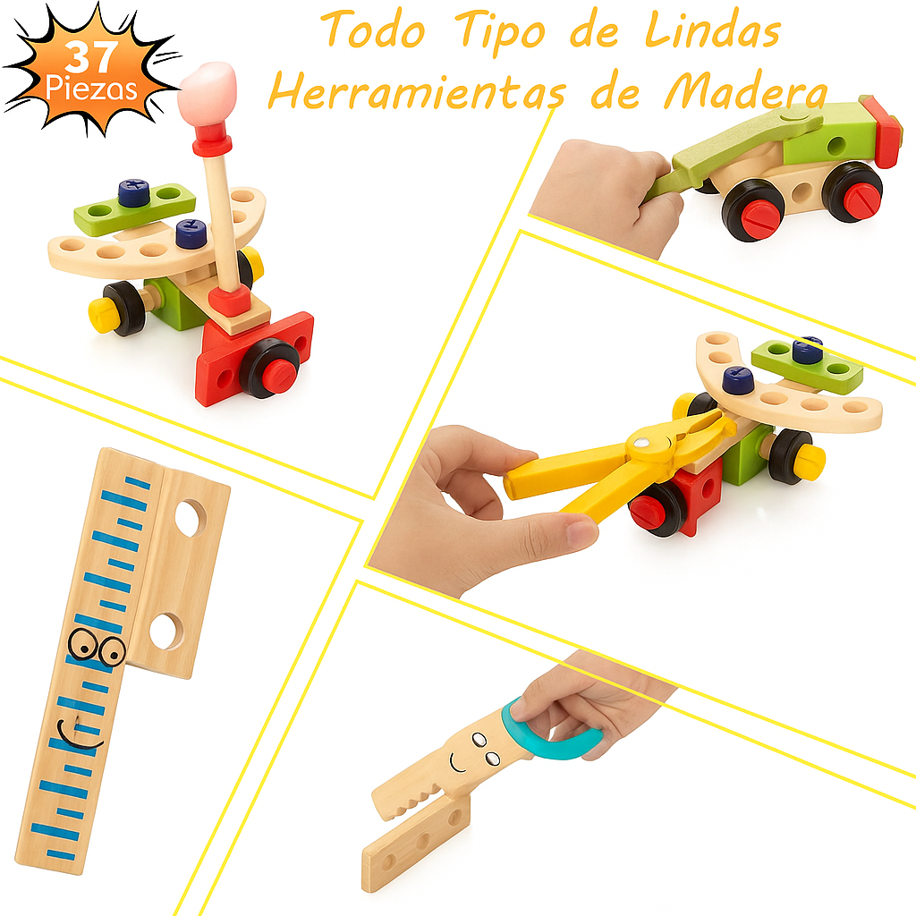Caja de Herramientas Port til Infantil Madera-2