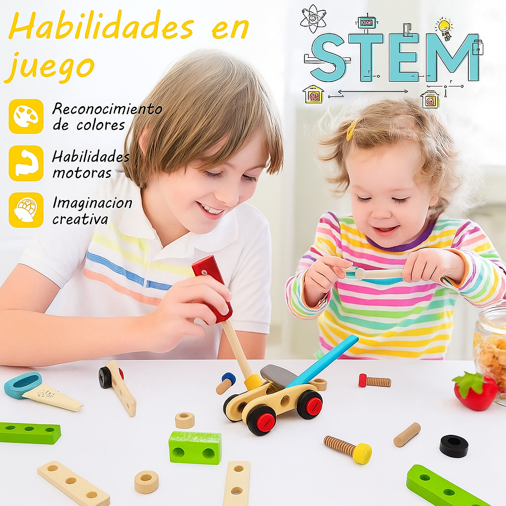 Caja de Herramientas Port til Infantil Madera-4