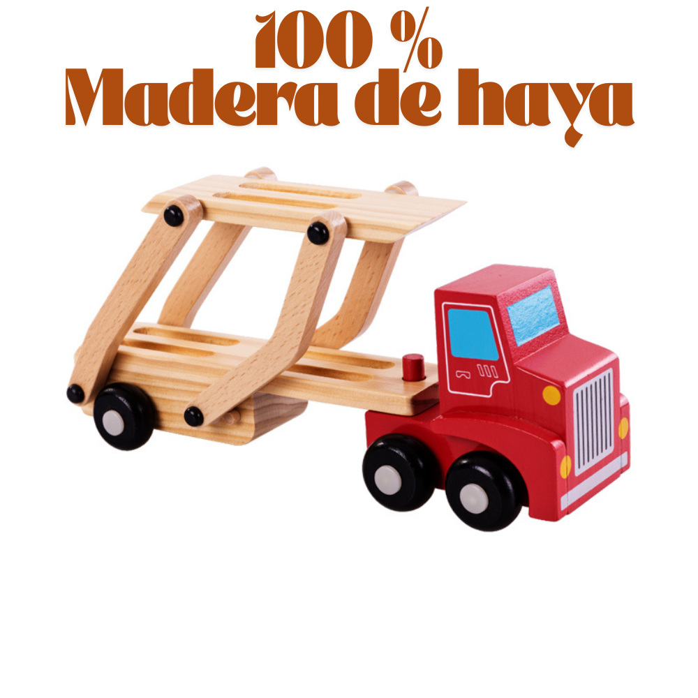 Camión Transportador de Autos de Madera Educativo-2