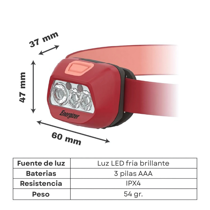 Linterna Frontal Energizer IPX4 325 Lúmenes-2