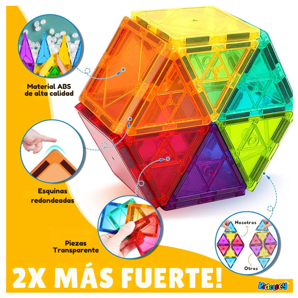 Set de Bloques Magnéticos de Construcción – 120 Piezas-4